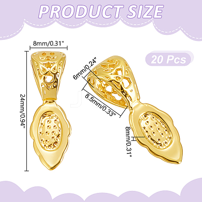 20Pcs Rack Plating Brass Pinch Bails KK-HY0004-21G-1