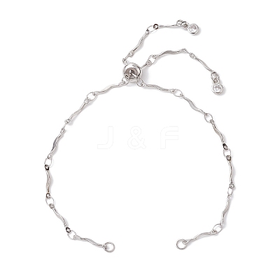 304 Stainless Steel Wave Bar Link Chain Slider Bracelet Makings AJEW-JB01256-02-1