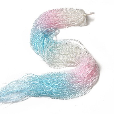 Transparent Gradient Color Glass Beads Strands GLAA-H021-01B-27-1