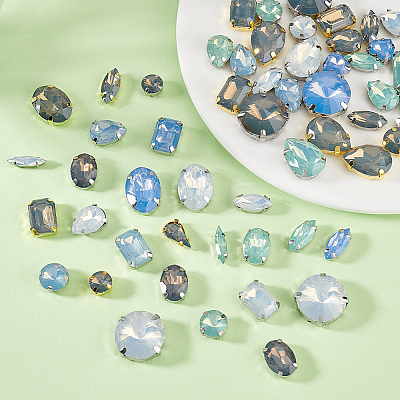 100Pcs 5 Colors Resin Sew On Rhinestones DIY-GA0007-24B-1