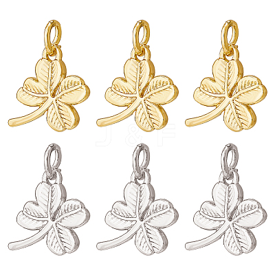 30Pcs 2 Colors Rack Plating Brass Charms KK-BC0012-12-1
