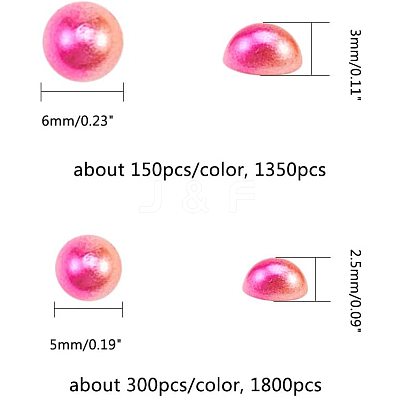 Imitation Pearl Acrylic Cabochons OACR-PH0001-18-1