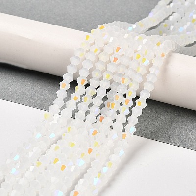 Imitation Jade Electroplate Glass Beads Strands GLAA-F029-J4mm-D06-1