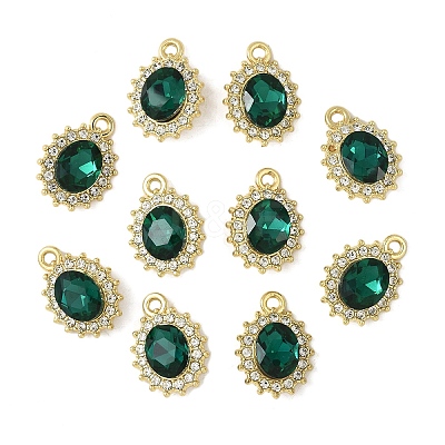 10Pcs Alloy Rhinestone Pendants ALRI-YW0001-25D-1