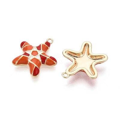 Brass Enamel Pendants KK-T071-30G-1