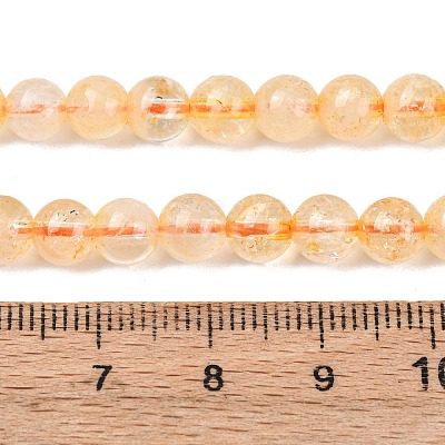 Natural Citrine Beads Strands G-E483-12-6mm-1