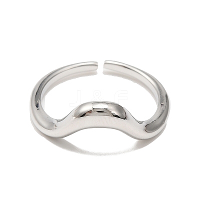 Brass Open Cuff Ring for Woman RJEW-F146-03P-1