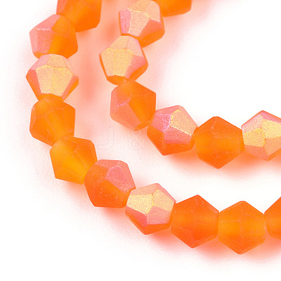 Imitate Austrian Crystal Bicone Frosted Glass Beads Strands EGLA-A039-T4mm-MB11-1
