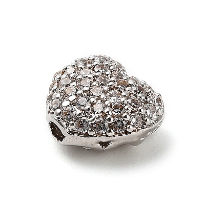 Brass Micro Pave Cubic Zirconia Beads KK-L229-076A-P-1