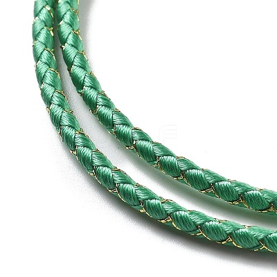 Polyester Cord Braided Necklace Makings MAK-L043-03G-28-1