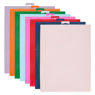 8Pcs 8 Colors Plastic Mesh Canvas Sheets DIY-BC0015-46-1
