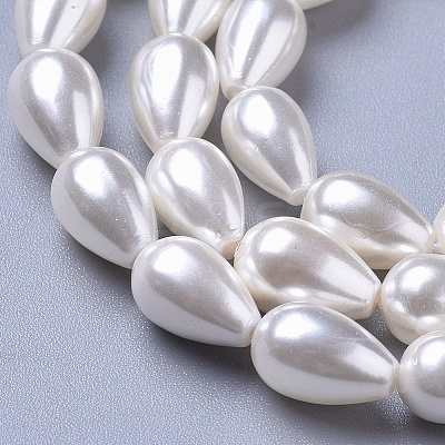 Polished Shell Pearl Beads Strands X-BSHE-L042-A02-1