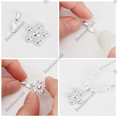 2Pcs 925 Sterling Silver Pinch Bails STER-BBC0007-54-1