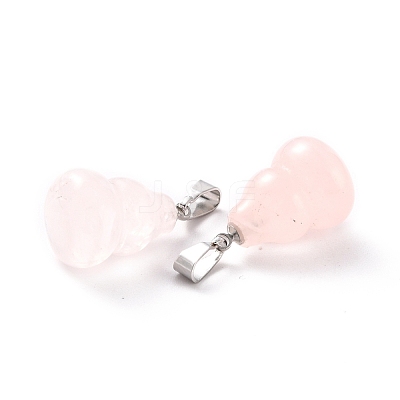 Natural Rose Quartz Pendants G-G846-01C-1