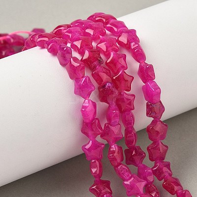 Dyed Natural Malaysia Jade Star Beads Strands G-Z080-A01-02-1