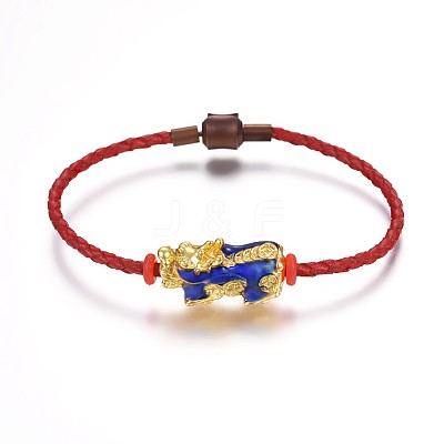 Braided Genuine Cowhide Cord Bracelets BJEW-F360-A01-1