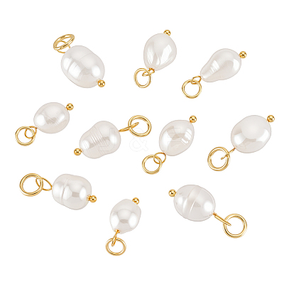 10Pcs 2 Styles Natural Cultured Freshwater Pearl Pendants PALLOY-PH01897-1
