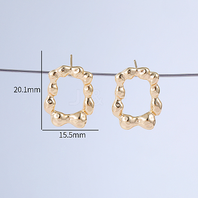 Simple Rectangle Brass Stud Earrings TV5260-1
