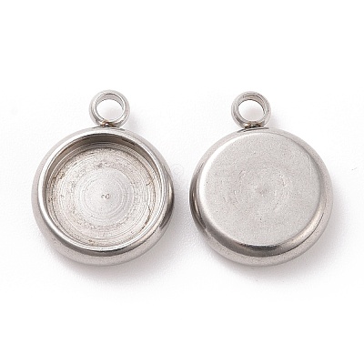 Tarnish Resistant 304 Stainless Steel Pendant Cabochon Settings STAS-K202-03C-P-1