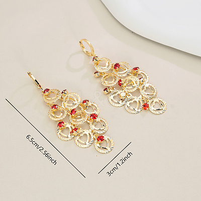 Brass Ring with Heart Tassel Hoop Earrings MC7591-1