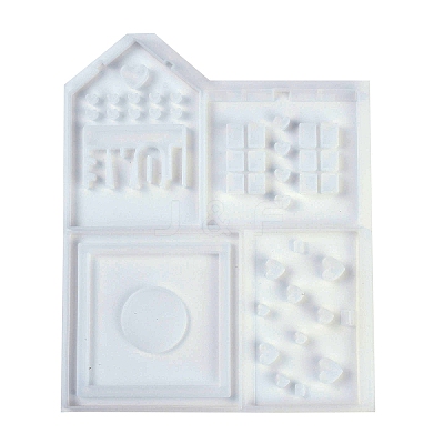 Patchwork House Christmas DIY Pendant Decoration Silicone Molds DIY-M057-01C-1