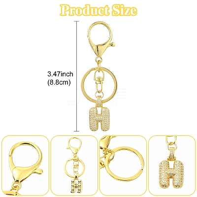 Brass Micro Pave Cubic Zirconia Keychain KEYC-YW00089-01-1