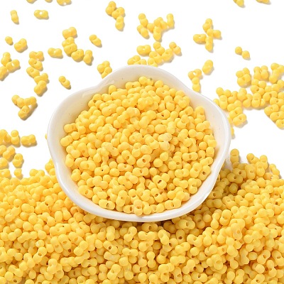 Rubberized Style Glass Seed Beads SEED-Z003-01H-1