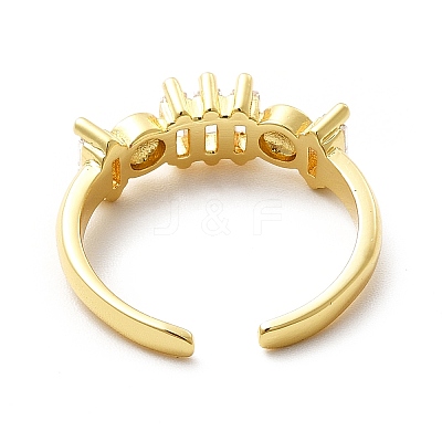 Enamel Evil Eye & Cubic Zirconia Open Cuff Ring KK-H439-40A-G-1