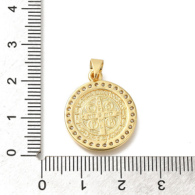 Rack Plating Brass with Cubic Zirconia Pendants KK-Z086-33G-09-1