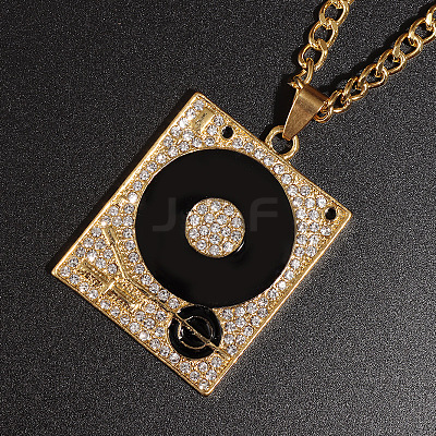 Alloy Crystal Rhinestone Enamel Turntable Pendant Necklaces for Unisex WG71EF5-01-1
