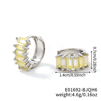 Brass Rectangle Hoop Earrings NZ4361-14-1