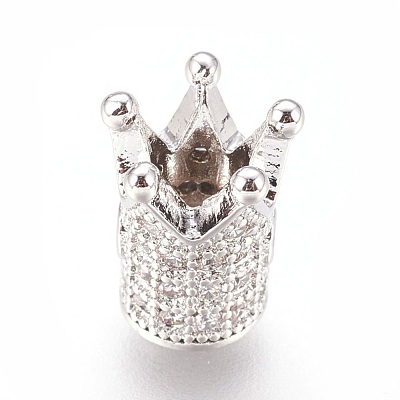 Brass Micro Pave Cubic Zirconia Beads ZIRC-F088-029P-1