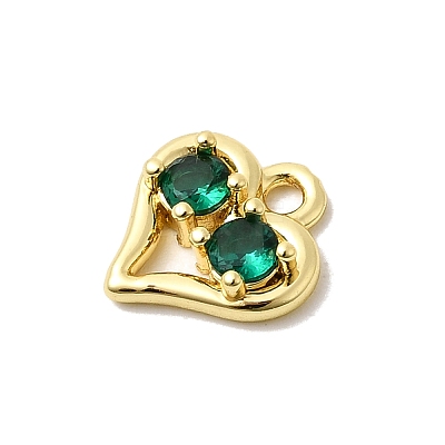 Brass Micro Pave Cubic Zirconia Pendants KK-L258-11G-02-1
