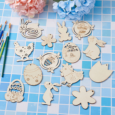 Wooden Cutouts Ornaments WOOD-TA0002-39-1