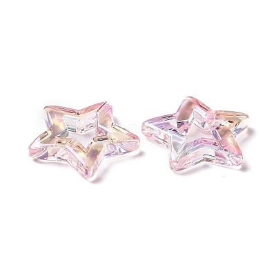 UV Plating Rainbow Iridescent Acrylic Beads PACR-H001-07-1