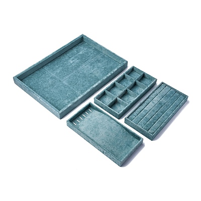 Removable Velvet Jewelry Organizer Display Trays for Earrings Necklaces Rings CON-R030-04C-1
