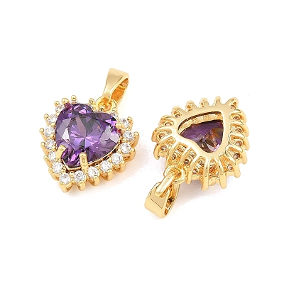 Brass Micro Pave Cubic Zirconia Charms CU-CBAA6E8-07G-03-1