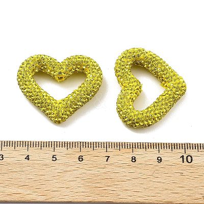 Heart Shape Polymer Clay Rhinestone Beads CLAY-NH0001-09A-13-1