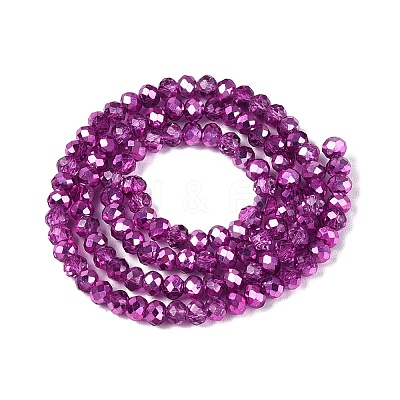 Transparent Electroplate Glass Beads Strands EGLA-Q131-01A-07-1
