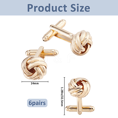6 Pairs Alloy Cufflinks FIND-FH0017-36G-1