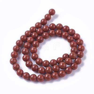 Natural Red Jasper Beads Strands G-F348-01-4mm-A-1