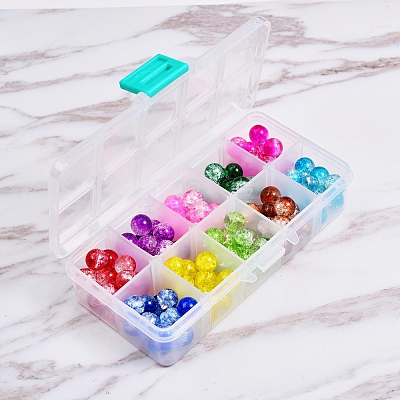 150Pcs 10 Colors Baking Paint Crackle Glass Bead Strands CCG-SZ0001-03-1