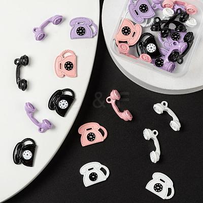 32Pcs 8 Style Spray Painted Alloy Pendants FIND-LS0001-53-1
