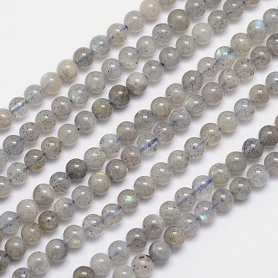 Natural Labradorite Round Bead Strands G-I156-01-4mm-1
