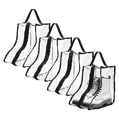 Clear PVC Plastic Shoes Storage Zipper Bags with Handles ABAG-WH0045-71A-1