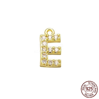Real 18K Gold Plated 925 Sterling Silver Micro Pave Clear Cubic Zirconia Charms STER-P054-10G-E-1