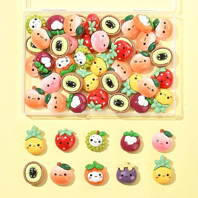 50Pcs Opaque Cartoon Resin Cabochons CRES-FS0001-19-1