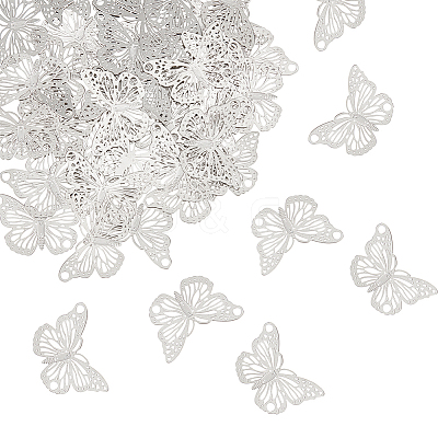 100Pcs 304 Stainless Steel Filigree Connector Charms STAS-UN0057-14-1