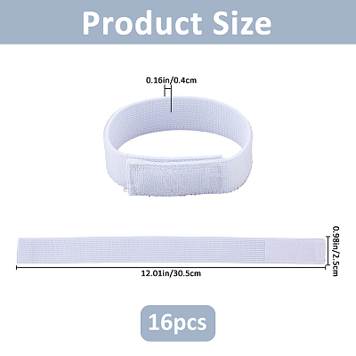 16Pcs Polyester & Nylon Elastic Straps with Hook and Loop Fastener AJEW-FH0007-61B-1