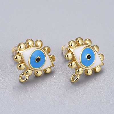 Brass Stud Earring Findings EJEW-K083-10G-1